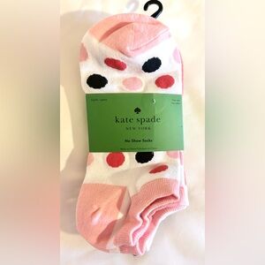 Kate Spade Printed Women's No Show Socks 3 Pairs Polka Dot Striped OS 4-10 NWT